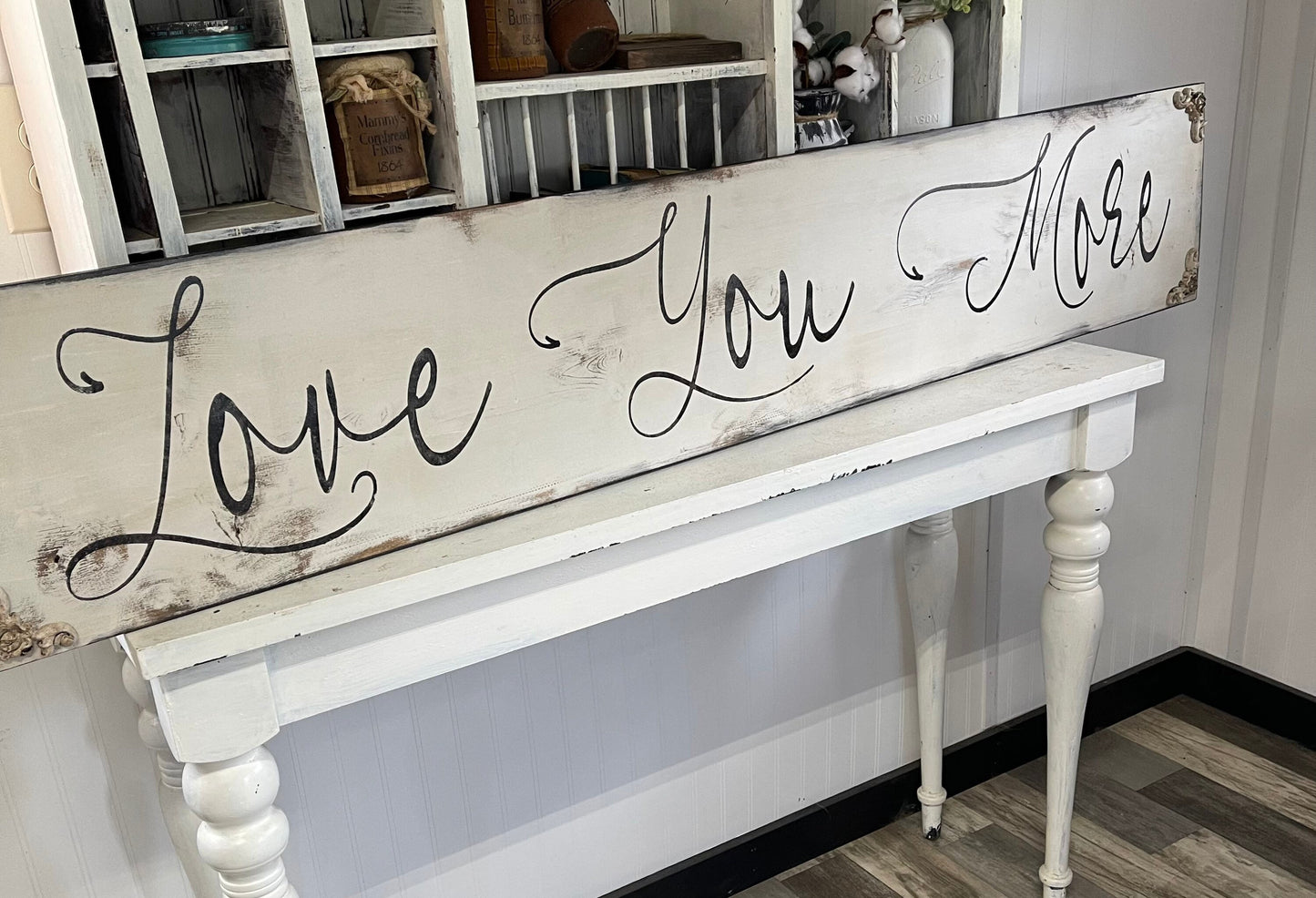 Love you more sign/Farmhouse sign/French farm and cottage sign/rustic farmhouse sign/French country sign/wedding sign