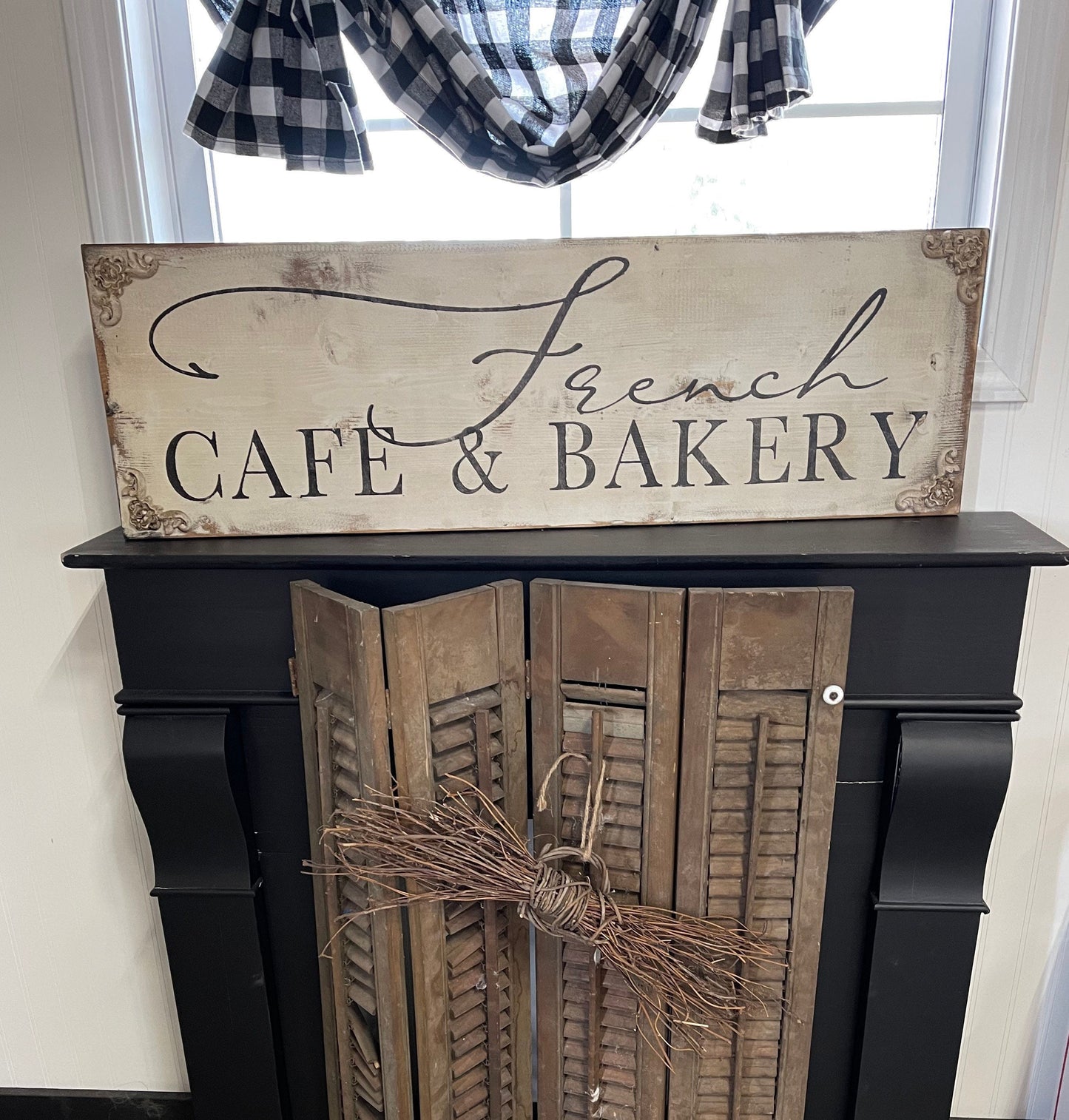 Farmhouse sign/French cafe and bakery sign/rustic farmhouse sign/French country sign
