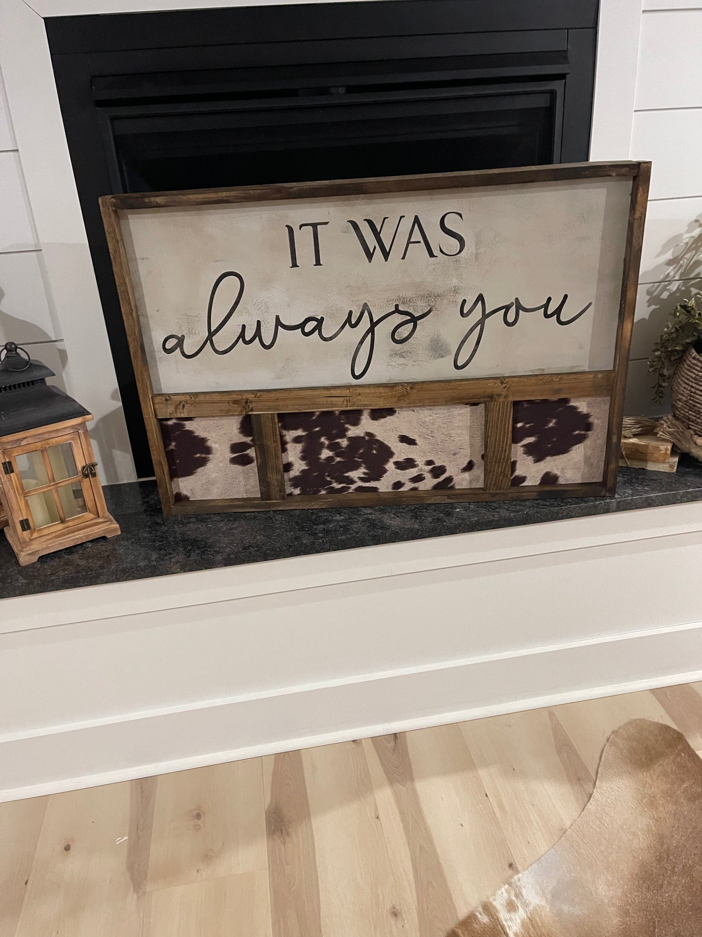 Large cowhide sign