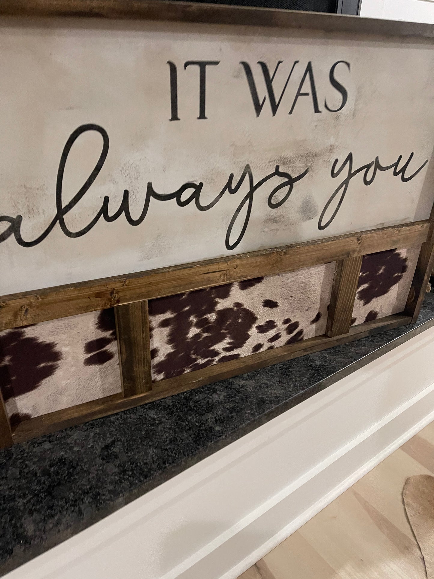 Large cowhide sign