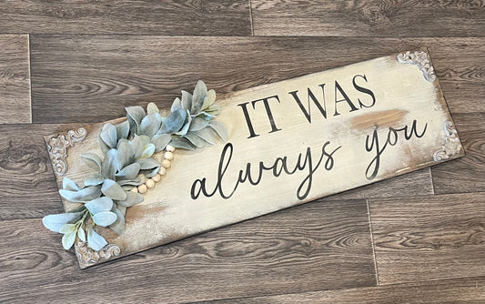 36" x 11.25" wood sign