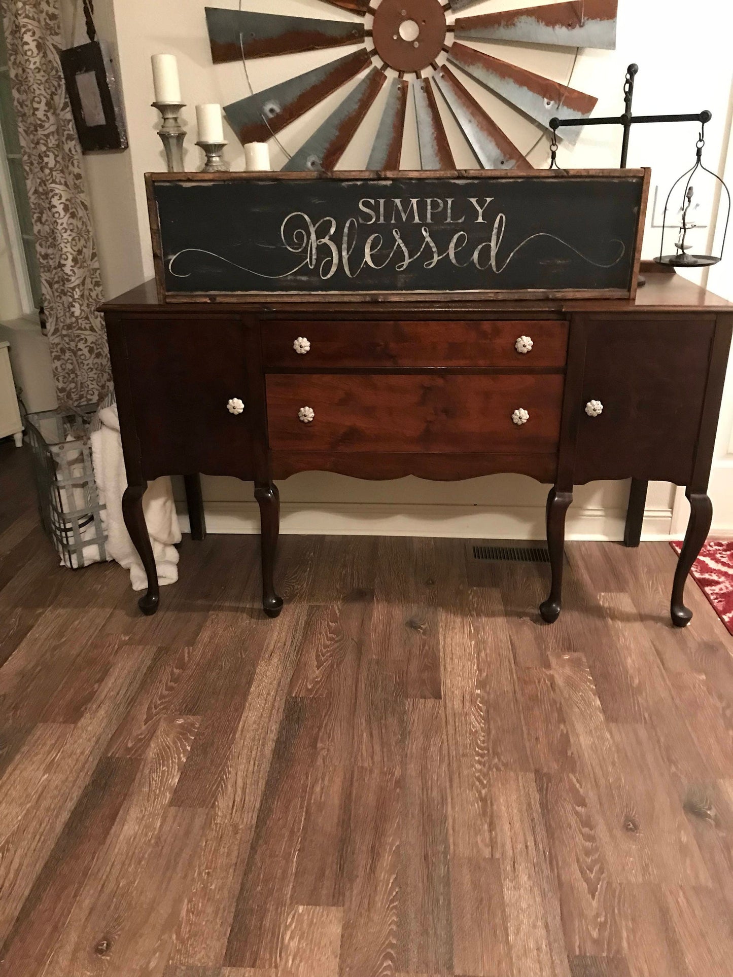 Ready to ship/Featured in Country Sampler magazine/Huge simply blessed sign/farmhouse sign/rustic wall decor/blessed sign