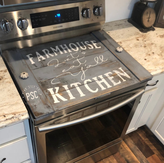 Let’s eat y’all stove cover/Farmhouse  noodle board/ stove cover/farmhouse stove cover/farmhouse sign/stove board