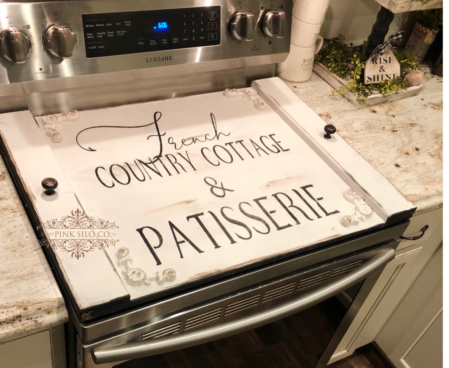 French country noodle board/farmhouse stove top cover/ noodle board/cover for stove/cottage noodle board