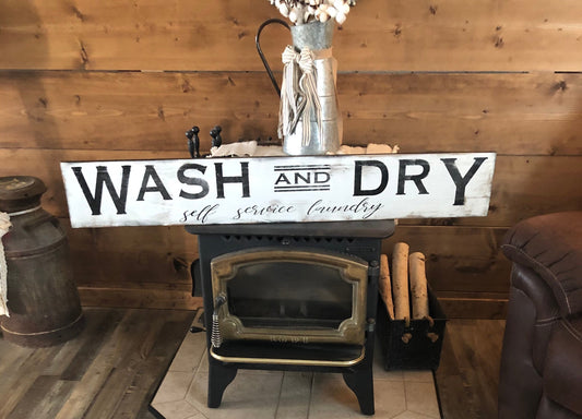 Large wash sign /laundry sign/rustic laundry sign/wash and dry sign/laundry room sign/bathroom sign/farmhouse decor/self service