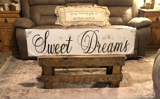 Large Sweet Dreams sign/bedroom sign/rustic farmhouse sign/French country sign/children sign