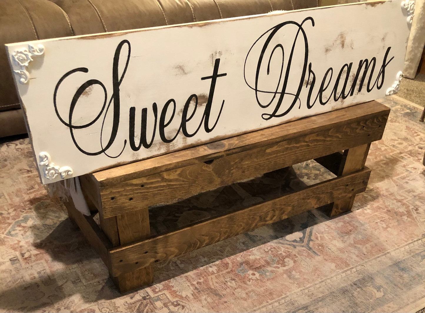 Large Sweet Dreams sign/bedroom sign/rustic farmhouse sign/French country sign/children sign