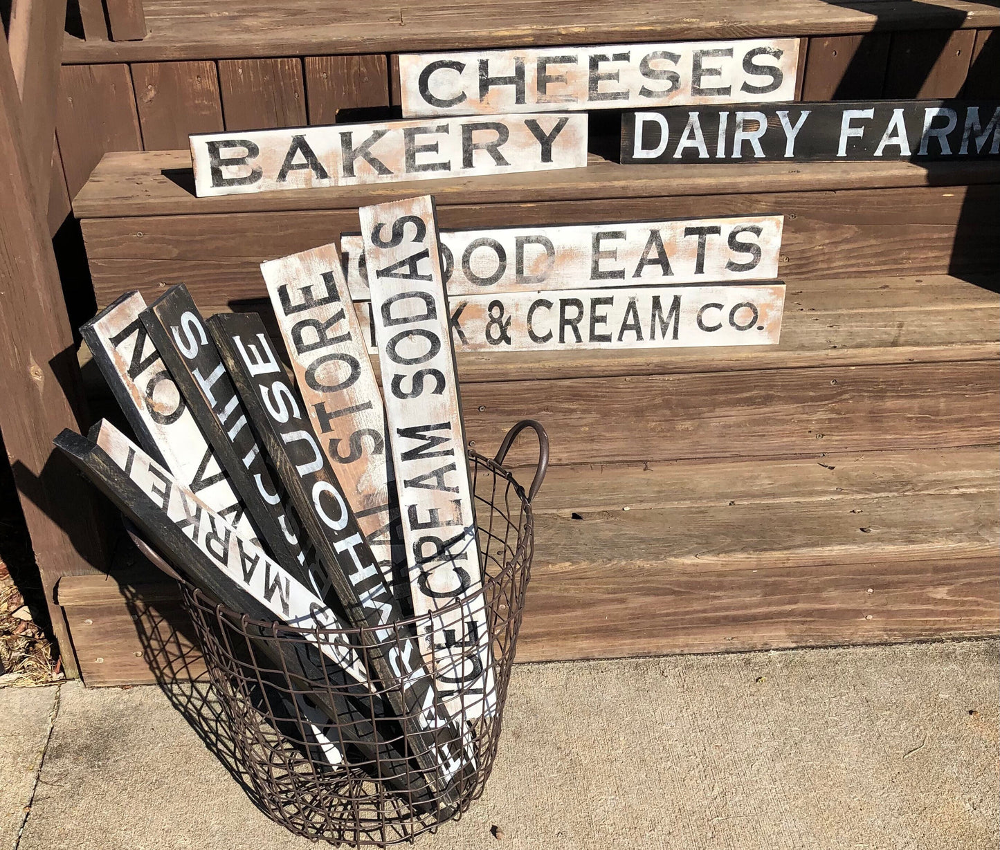 You pick/Mini signs/Farmhouse sign/Rustic sign /milk and dairy sign/farmers market sign/24 inches x 3 1/2 inches/vintage signs