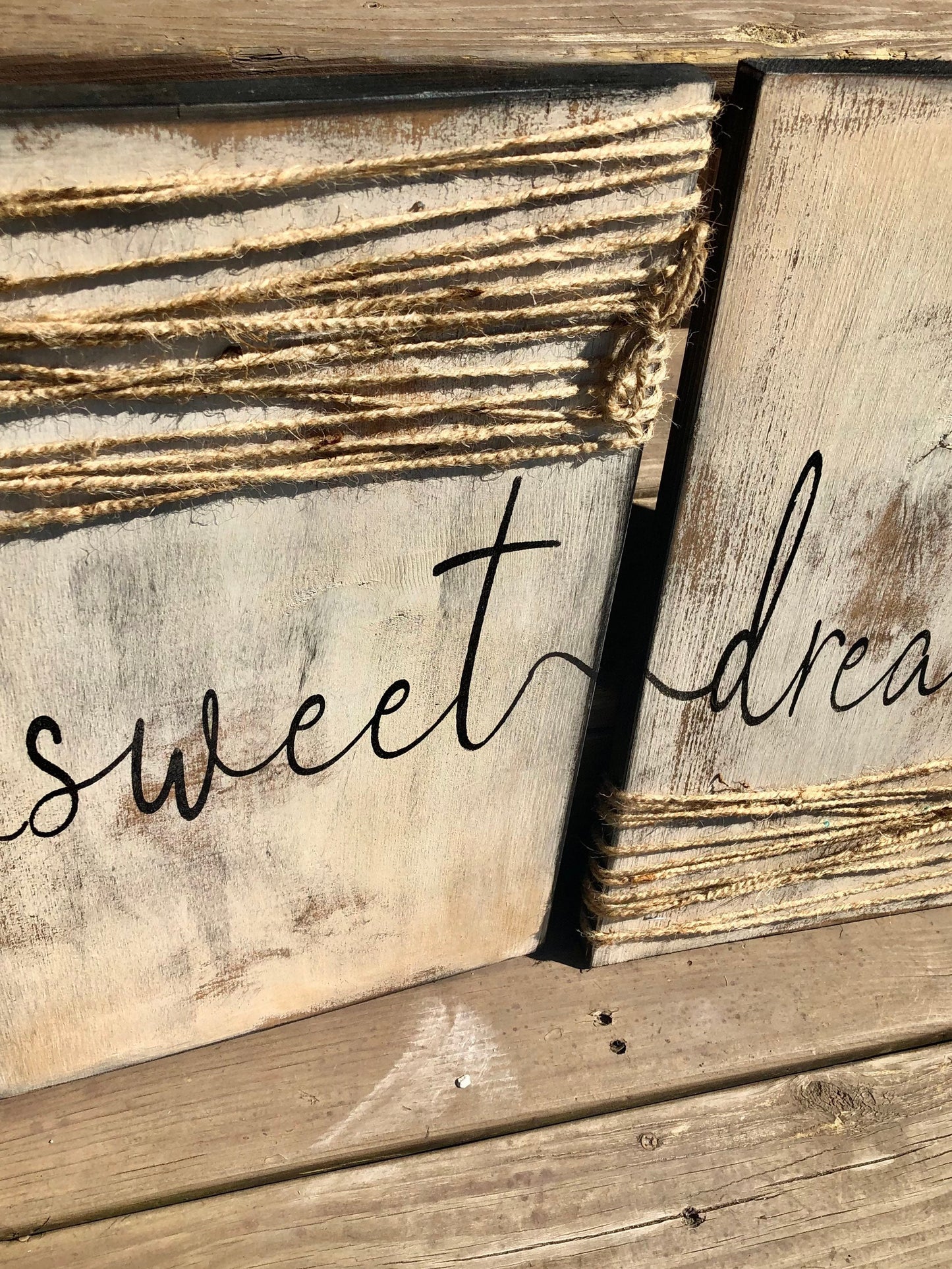 Sweet dreams sign/set of signs/bedroom sign/farmhouse sweet dreams sign/rustic sweet dreams sign/nursery sign/18” x 11.25”