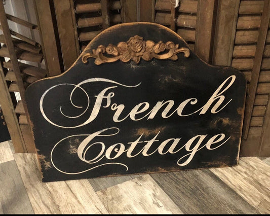 French country sign/French cottage sign/17” x 12”/farmhouse sign/rustic decor/French decor