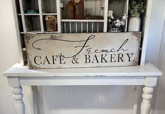 Farmhouse sign/French cafe and bakery  sign/rustic farmhouse sign/French country sign