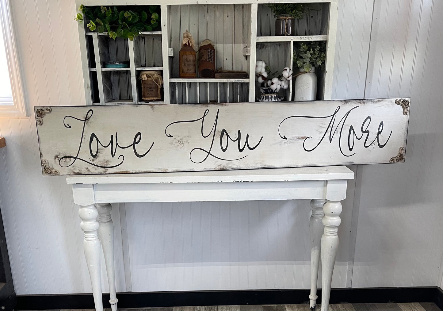 Love you more sign/Farmhouse sign/French farm and cottage sign/rustic farmhouse sign/French country sign/wedding sign