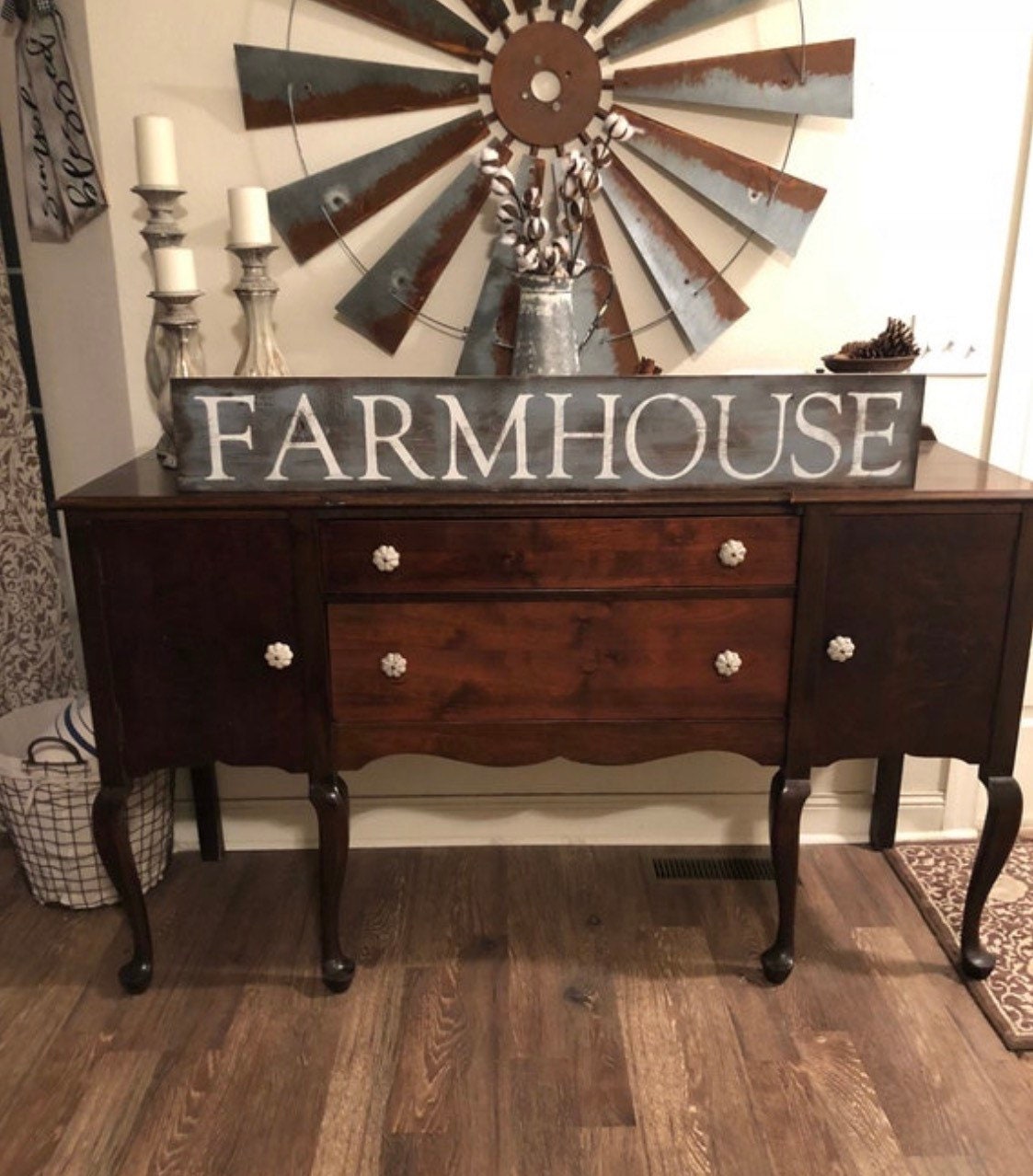 Farmhouse sign/3,4 or 5 ft farmhouse sign/rustic sign/farmhouse wall decor/distressed sign/hand painted wall decor