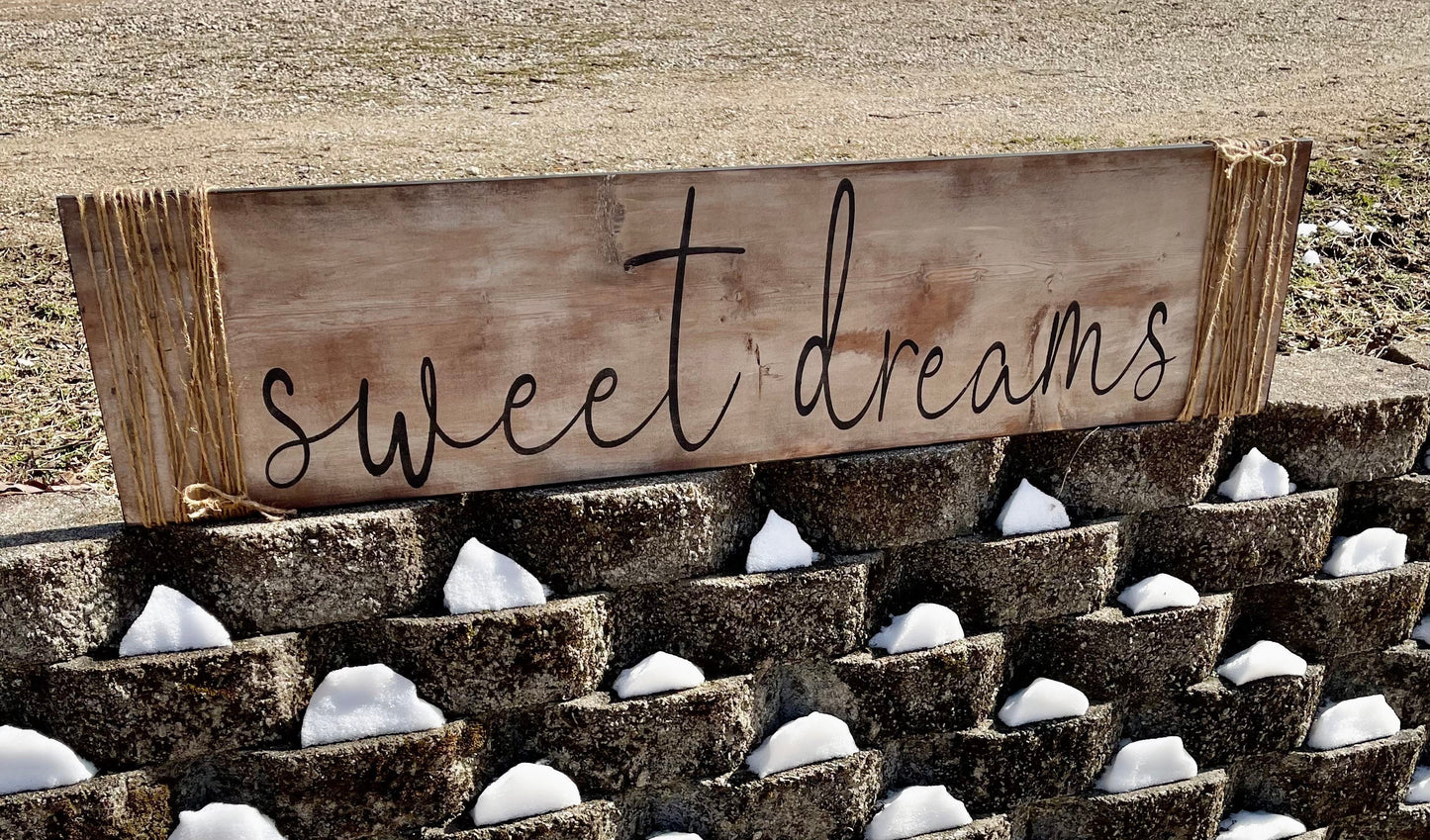 Sweet dreams sign/bedroom sign/nursery sign/ farmhouse Country wall decor/rustic distressed sign