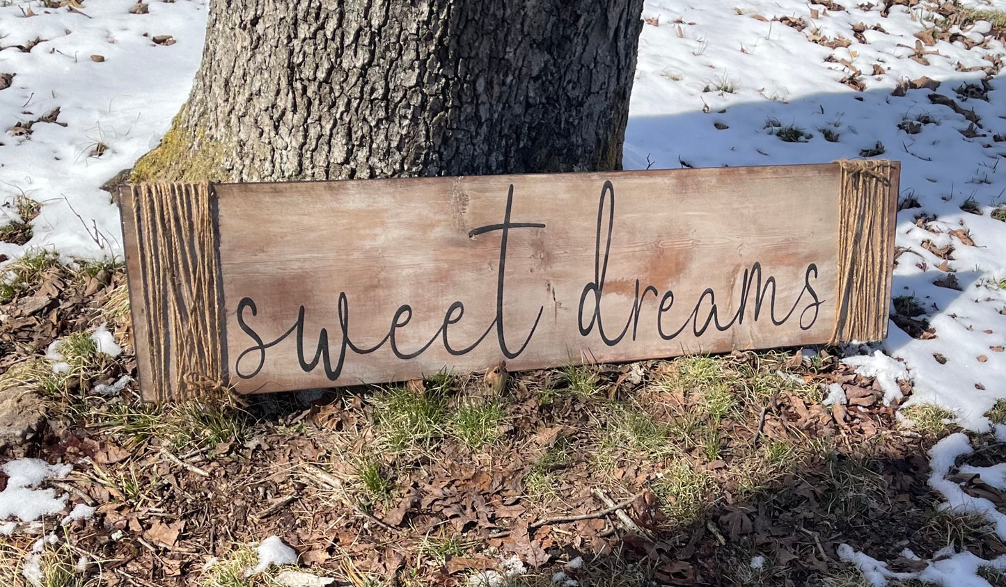 Sweet dreams sign/bedroom sign/nursery sign/ farmhouse Country wall decor/rustic distressed sign