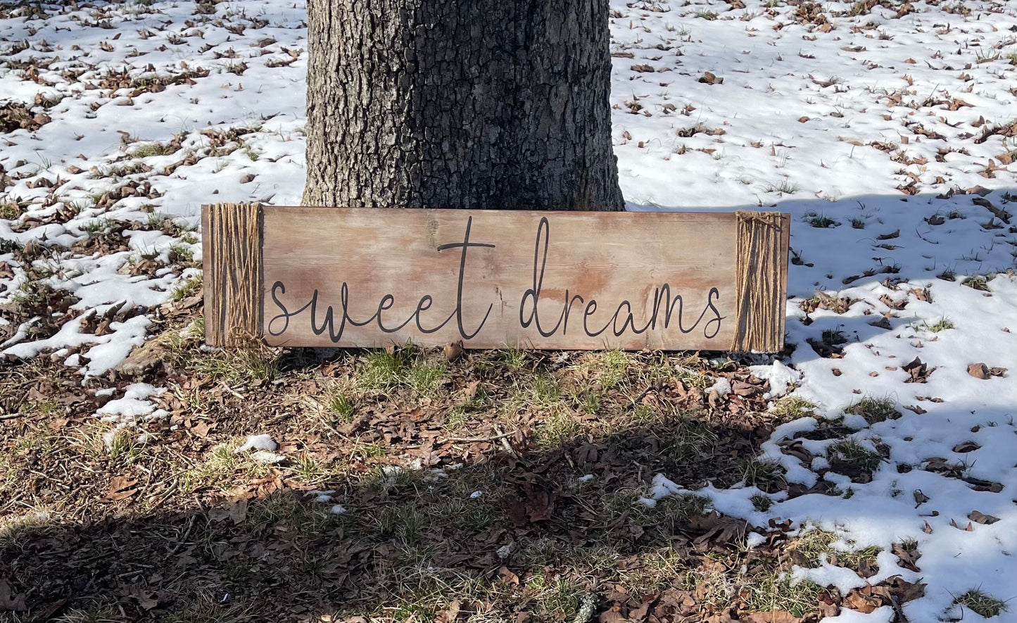 Sweet dreams sign/bedroom sign/nursery sign/ farmhouse Country wall decor/rustic distressed sign