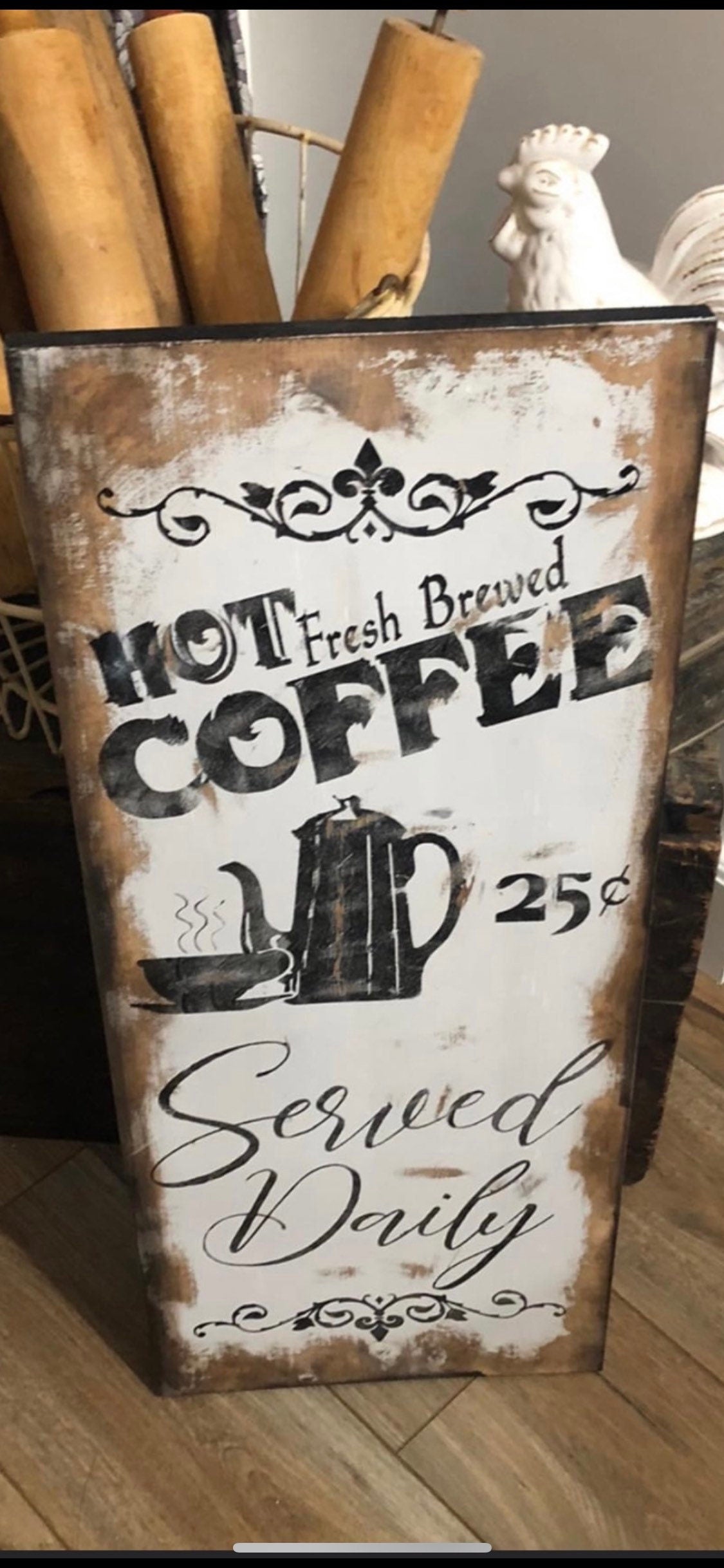 Vintage coffee sign/coffee bar sign/kitchen sign/farmhouse coffee sign