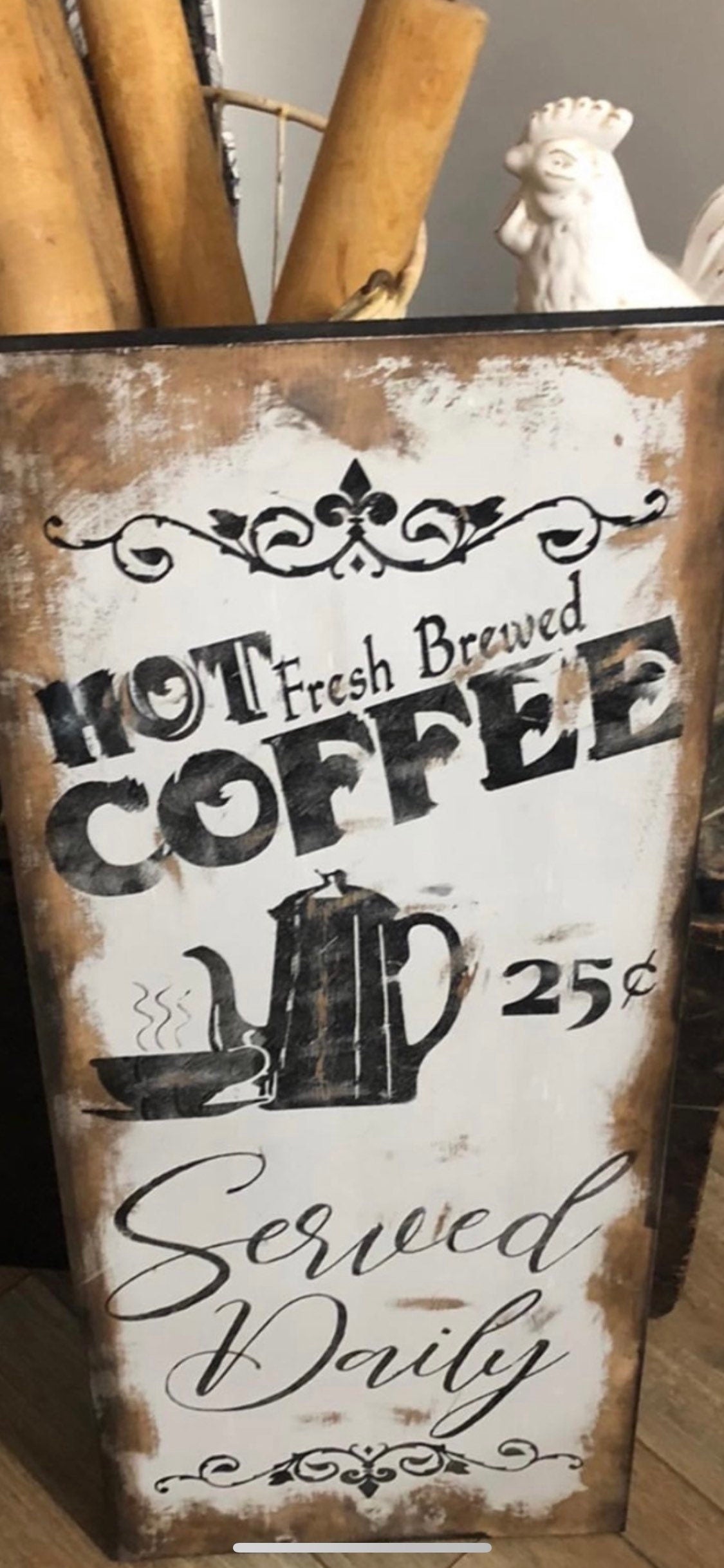 Vintage coffee sign/coffee bar sign/kitchen sign/farmhouse coffee sign