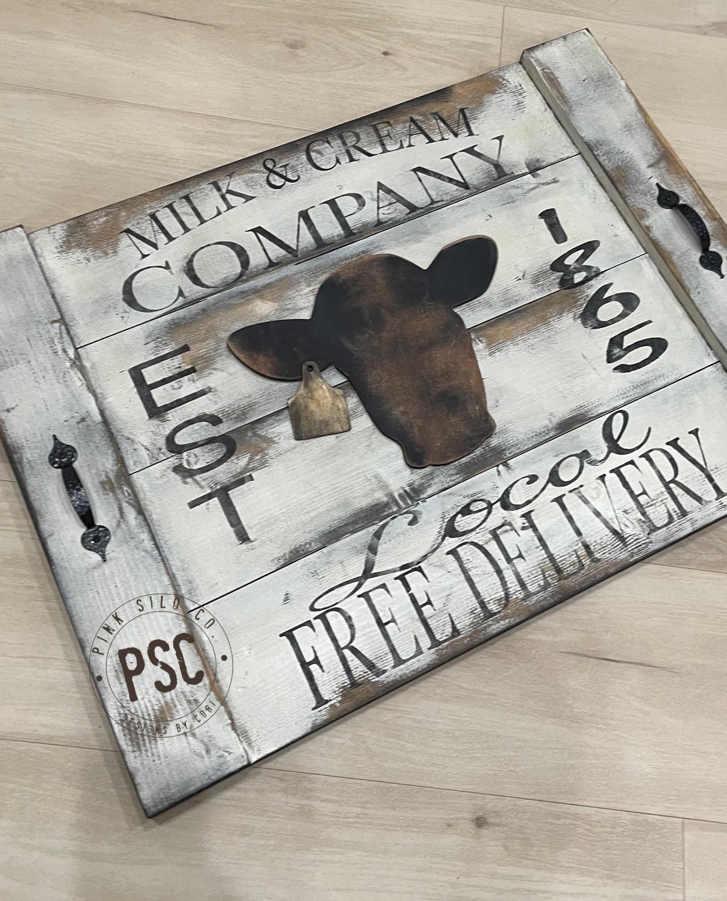 Rustic  milk and cream noodle board/cow decor/stove cover/oven tray/stove board/stove top cover