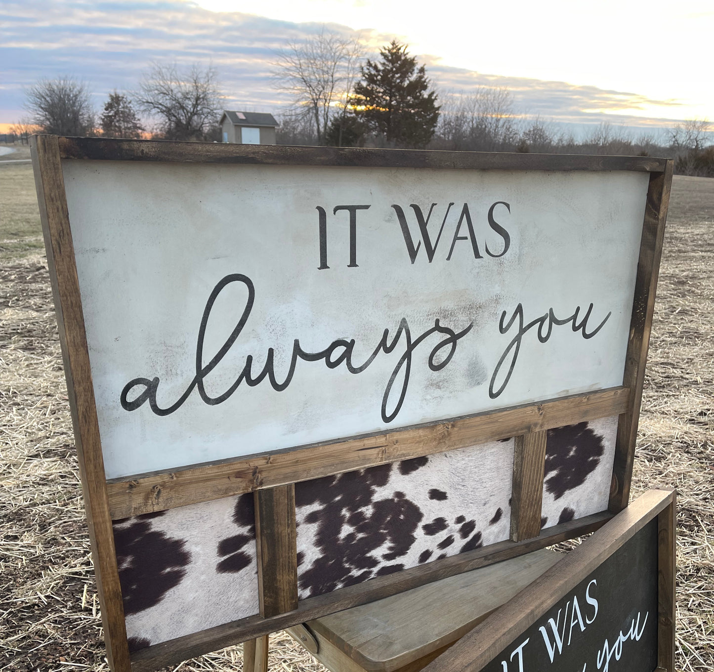 Large cowhide sign